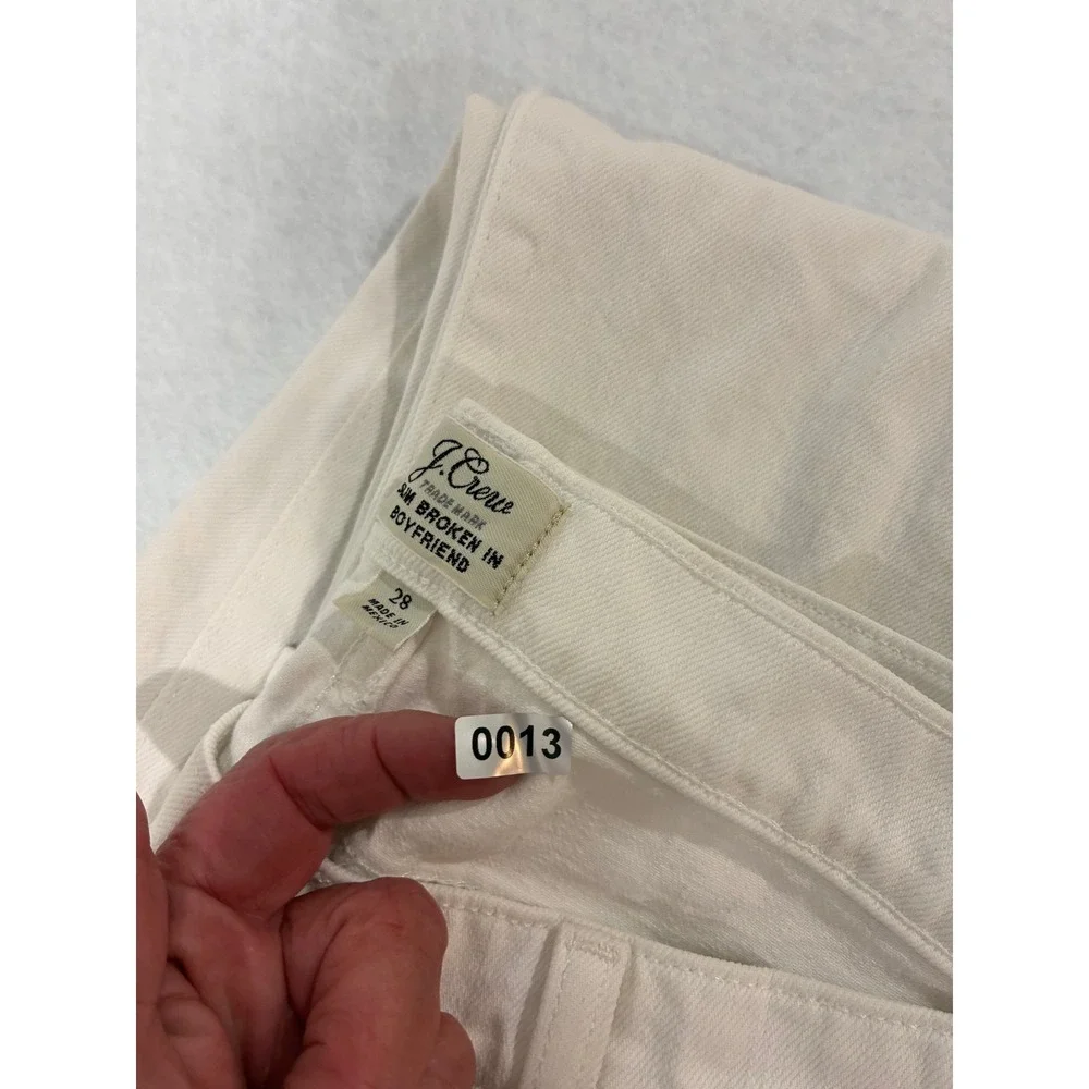 J.Crew Toothpick Jeans White Slim Fit Denim Pants Women‎ Size 27 Mid Rise 29861